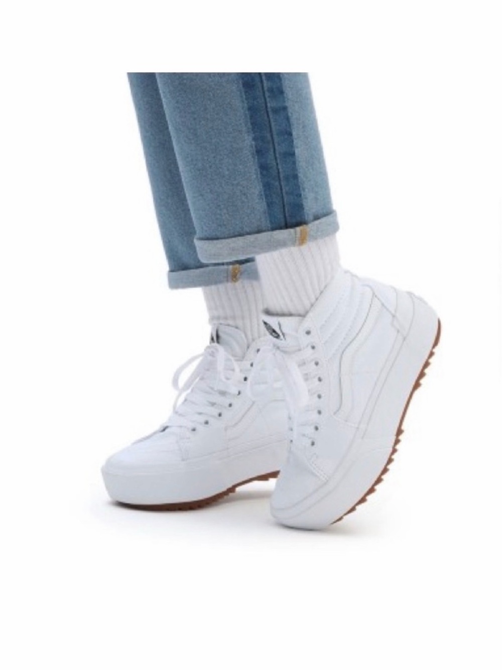 Vans Sk8-Hi Stacked True White Platform Shoes